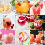 photo collage of vodka mixed drink variations