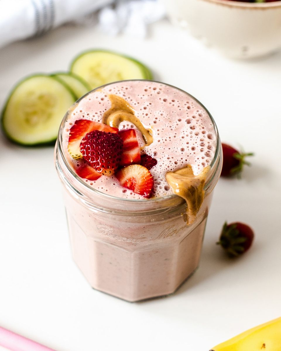 Strawberry Banana Peanut Butter Smoothie – Fit Mama Real Food