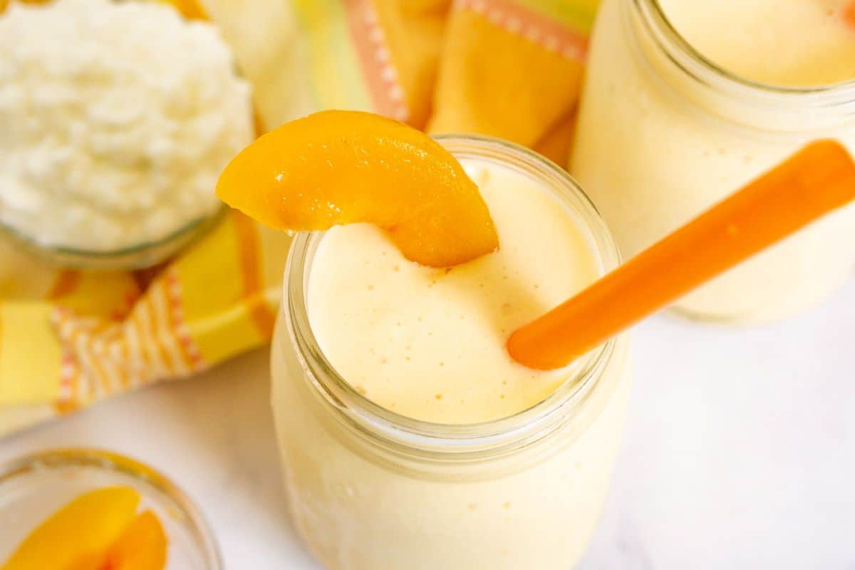 Peach Cottage Cheese Smoothie