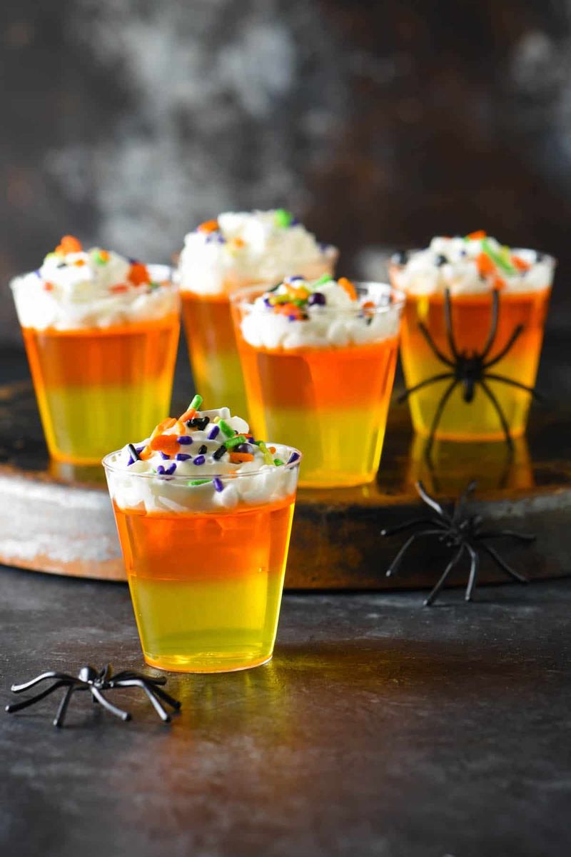 Candy Corn Jello Shot Recipe (Halloween) - Foxes Love Lemons