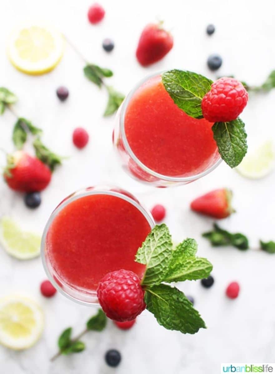 Raspberry Bellini with Lime Brunch Cocktail | Urban Bliss Life