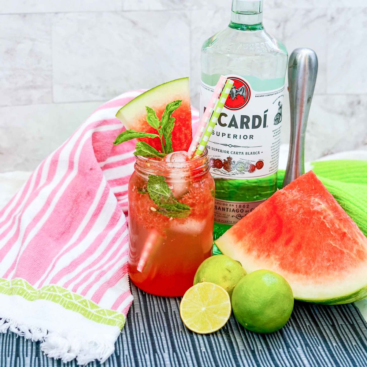 Refreshing Watermelon Mojito Cocktail Drink