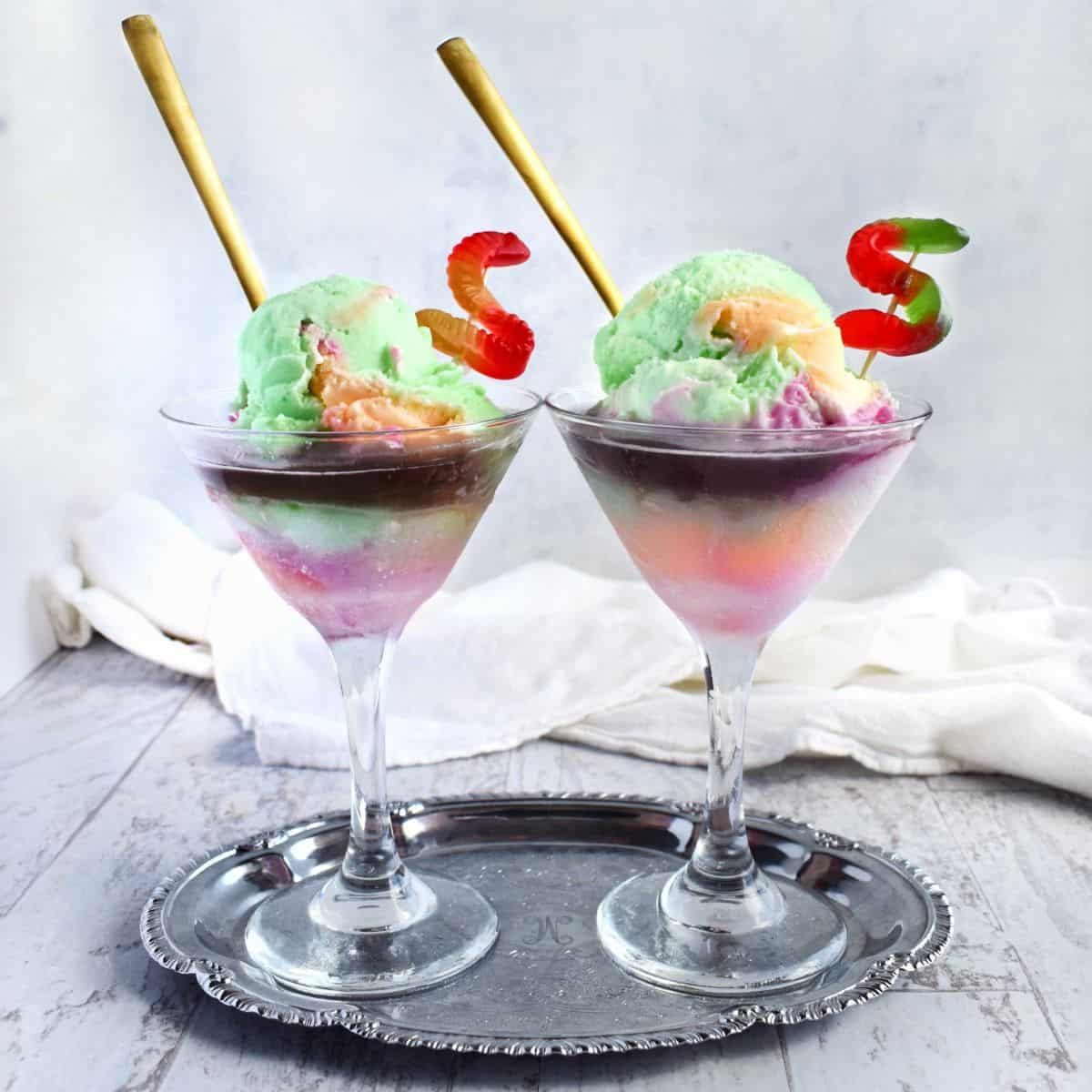 Hocus Pocus Potion Float (a fun Halloween ice cream float!)