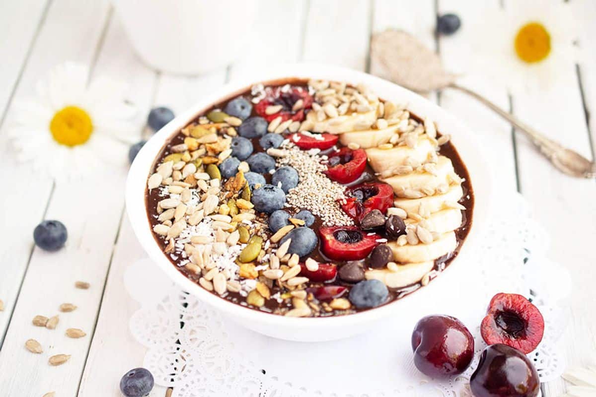 Vegan Chocolate Cherry Smoothie Bowl Recipe