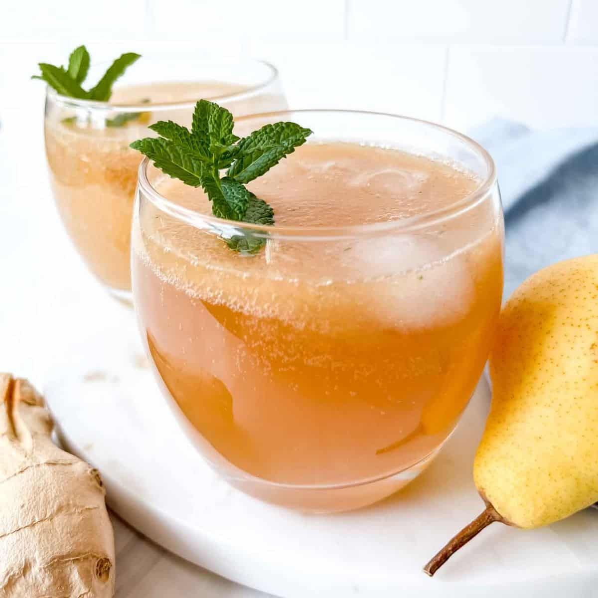 Pear Ginger Mocktail - Through The Fibro Fog