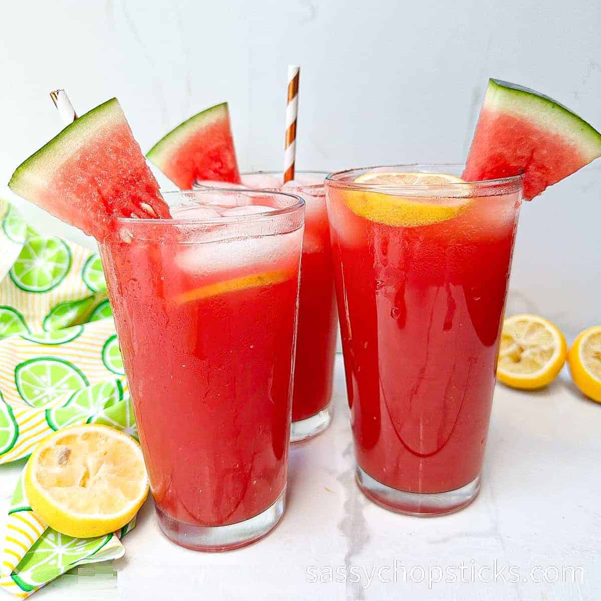 Easy Fresh Watermelon And Lemon Juice - Sassy Chopsticks