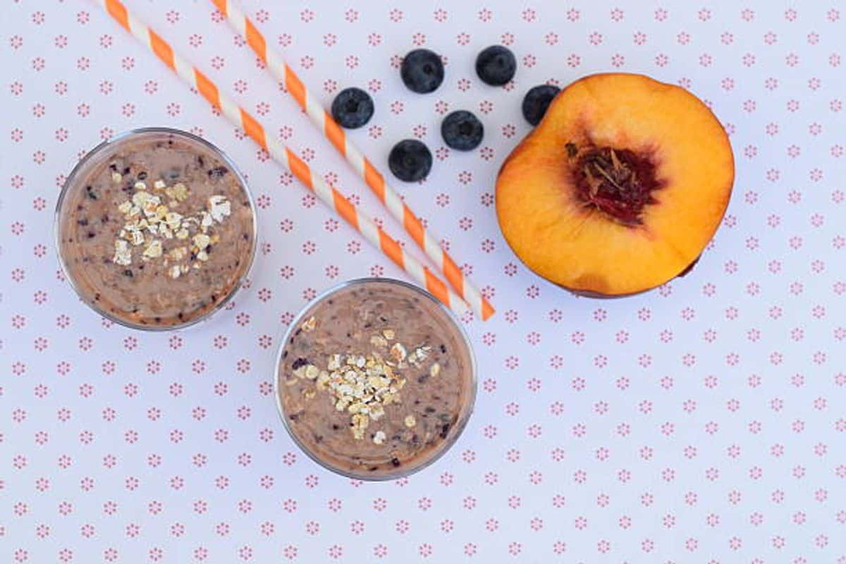 Blueberry Peach Smoothie - Nourish Your Glow