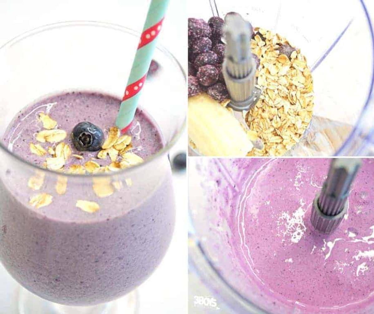 Blueberry Muffin Smoothie Recipe | Under 250 Calories