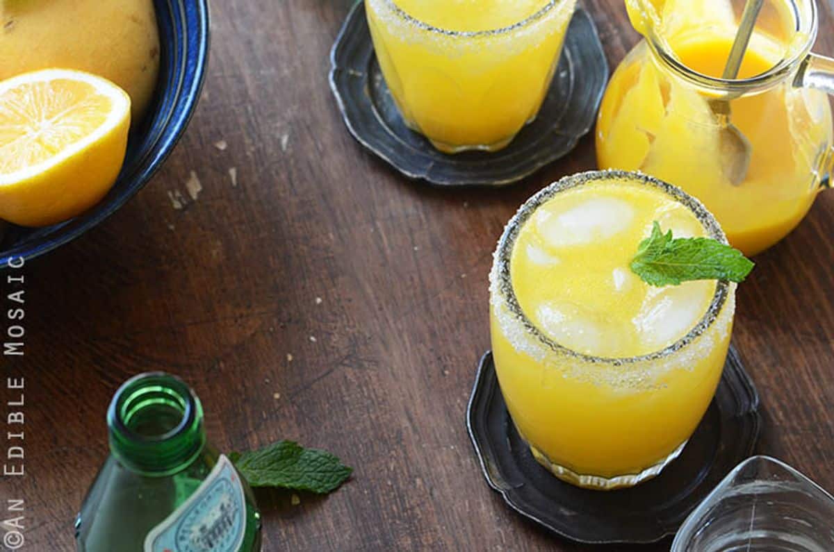 Virgin Mango Margarita Mocktail Recipe with Meyer Lemon