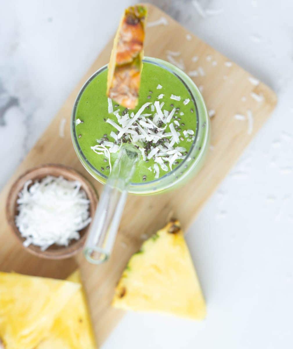 Tropical Green Protein Smoothie | Begin With Balance