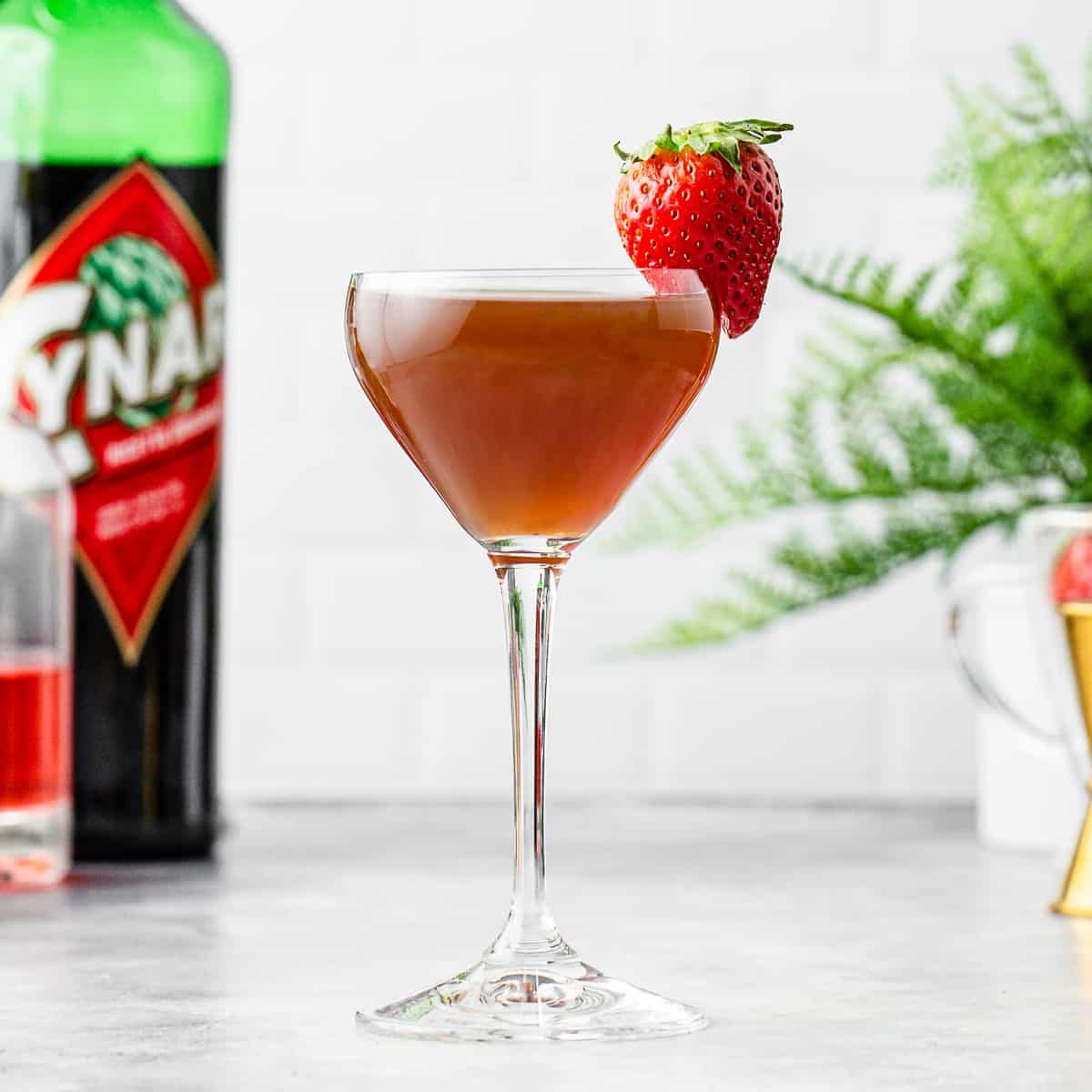 Strawberry Tequila Cocktail with Cynar Liqueur
