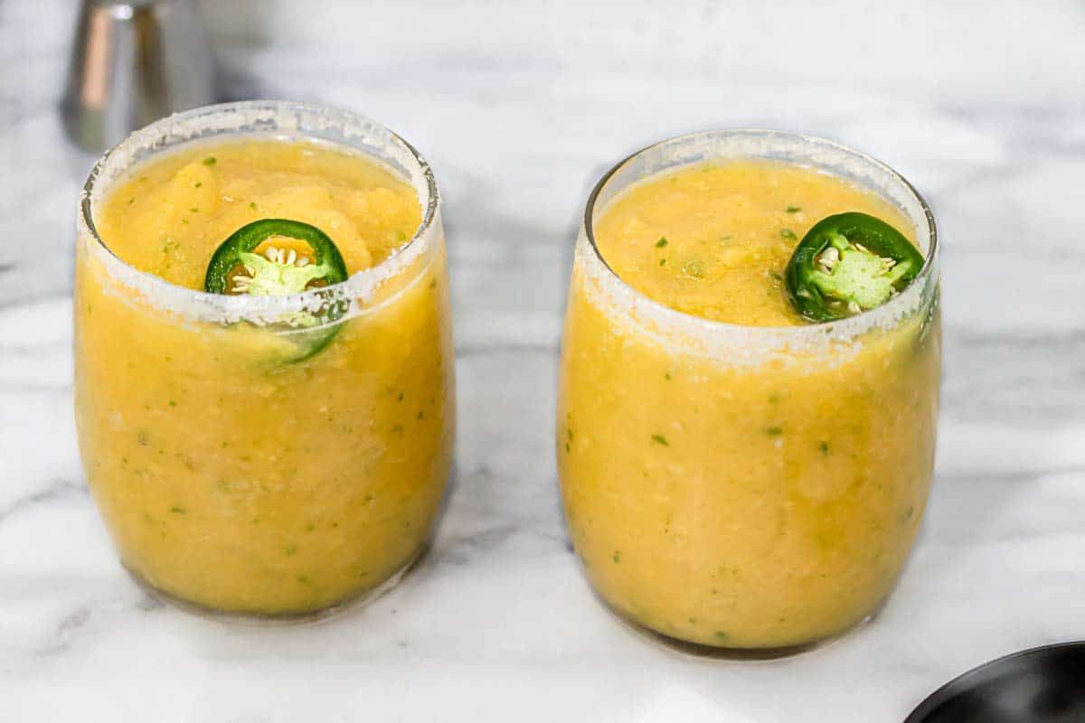 Frozen Spicy Mango Margaritas - Monica Nedeff