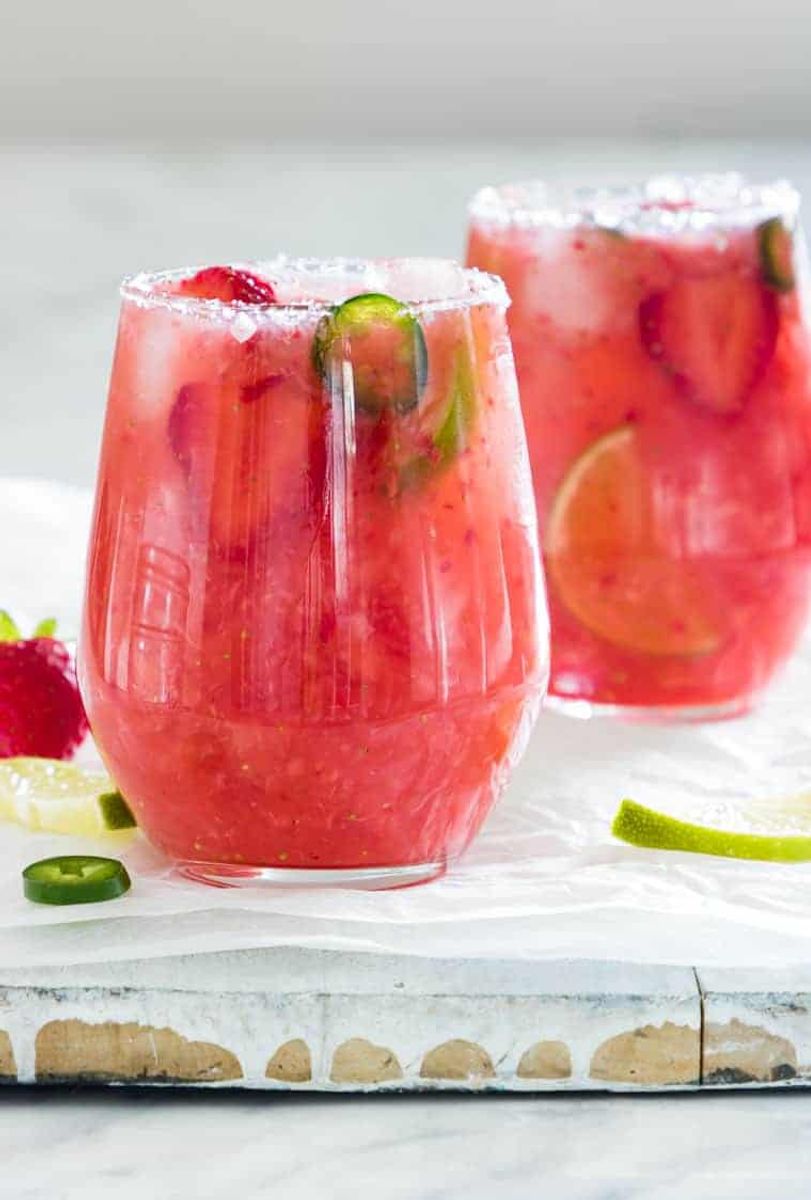 Jalapeno Strawberry Margarita {Vegan, Gluten Free}