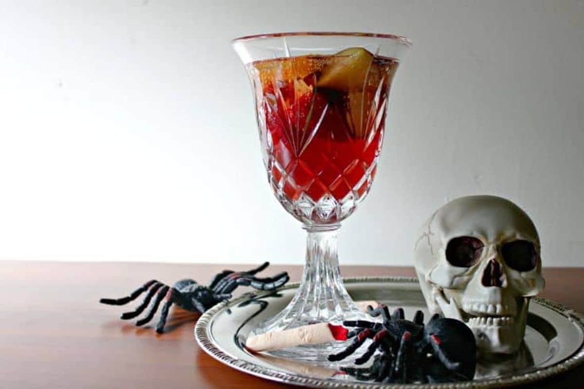 Blood Red Mocktail for Halloween Parties - Blood Red Virgin Sangria
