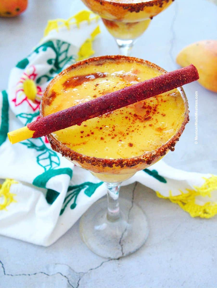 The BEST Mango Chamoy Margarita Recipe