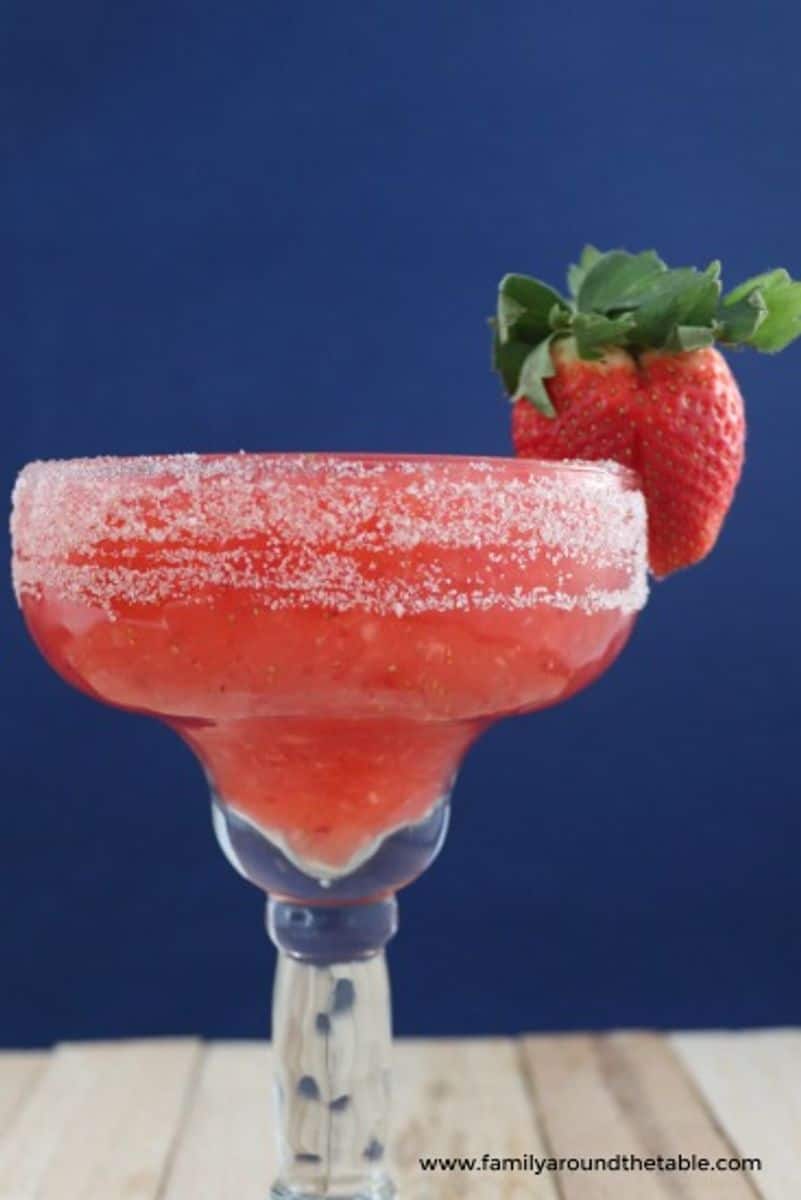 Frozen Strawberry Margaritas • Family Around the Table