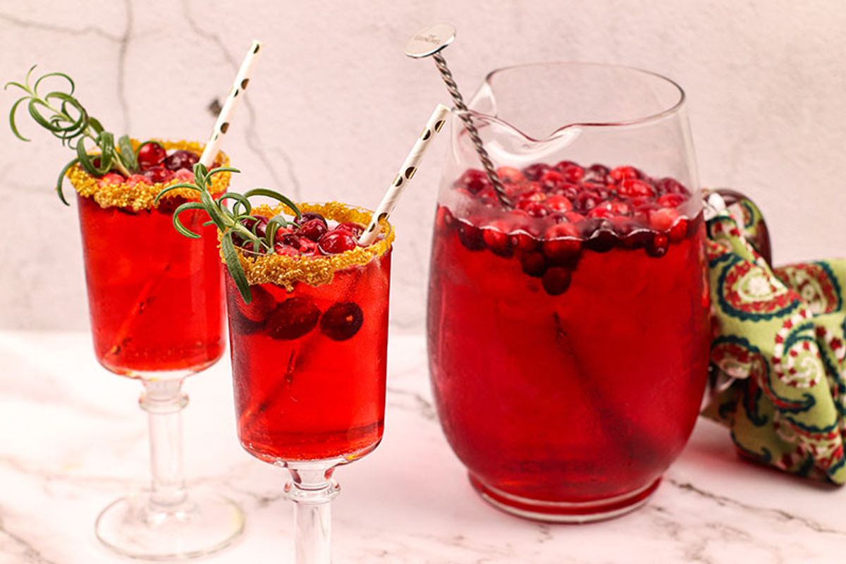 Christmas Cranberry Mimosas for a Crowd