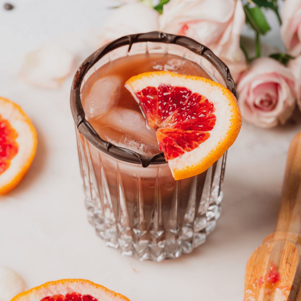 Chocolate Old Fashioned with Blood Orange