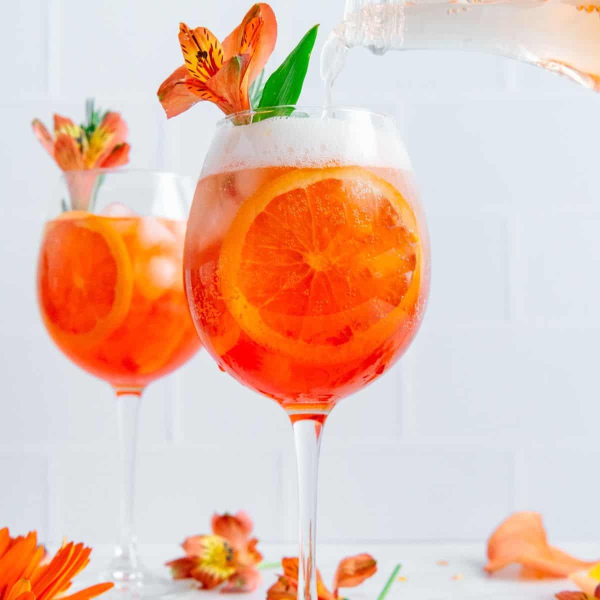 Sparkling Rosé Aperol Spritz - Best Served Vegan