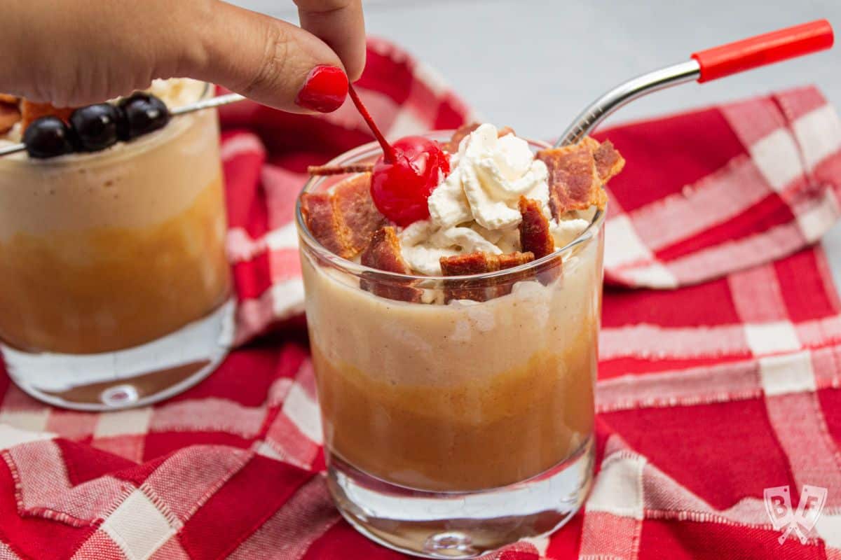 Peanut Butter Banana Milkshake with Bacon (without Ice Cream!)