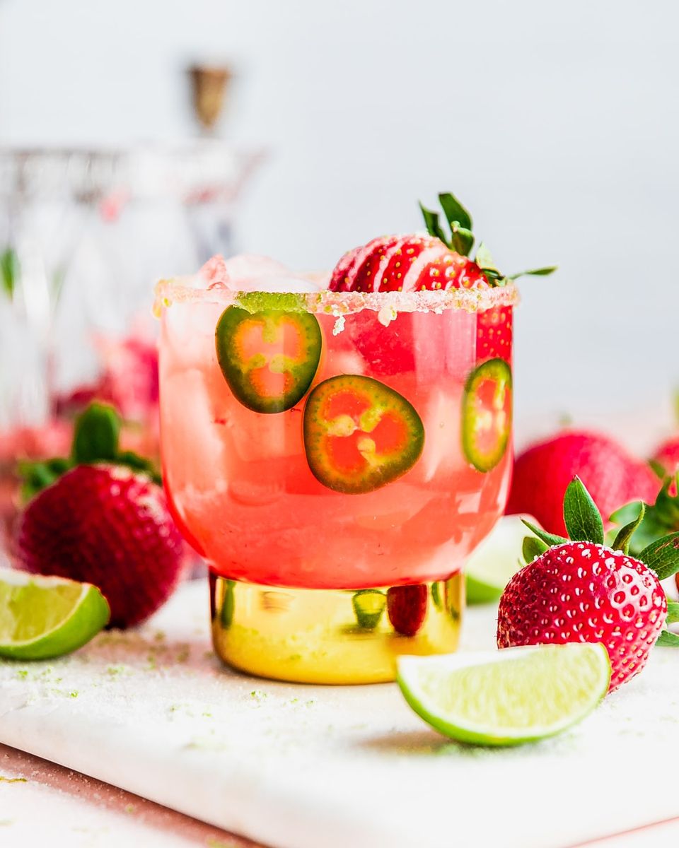 Spicy Strawberry Jalapeno Margaritas