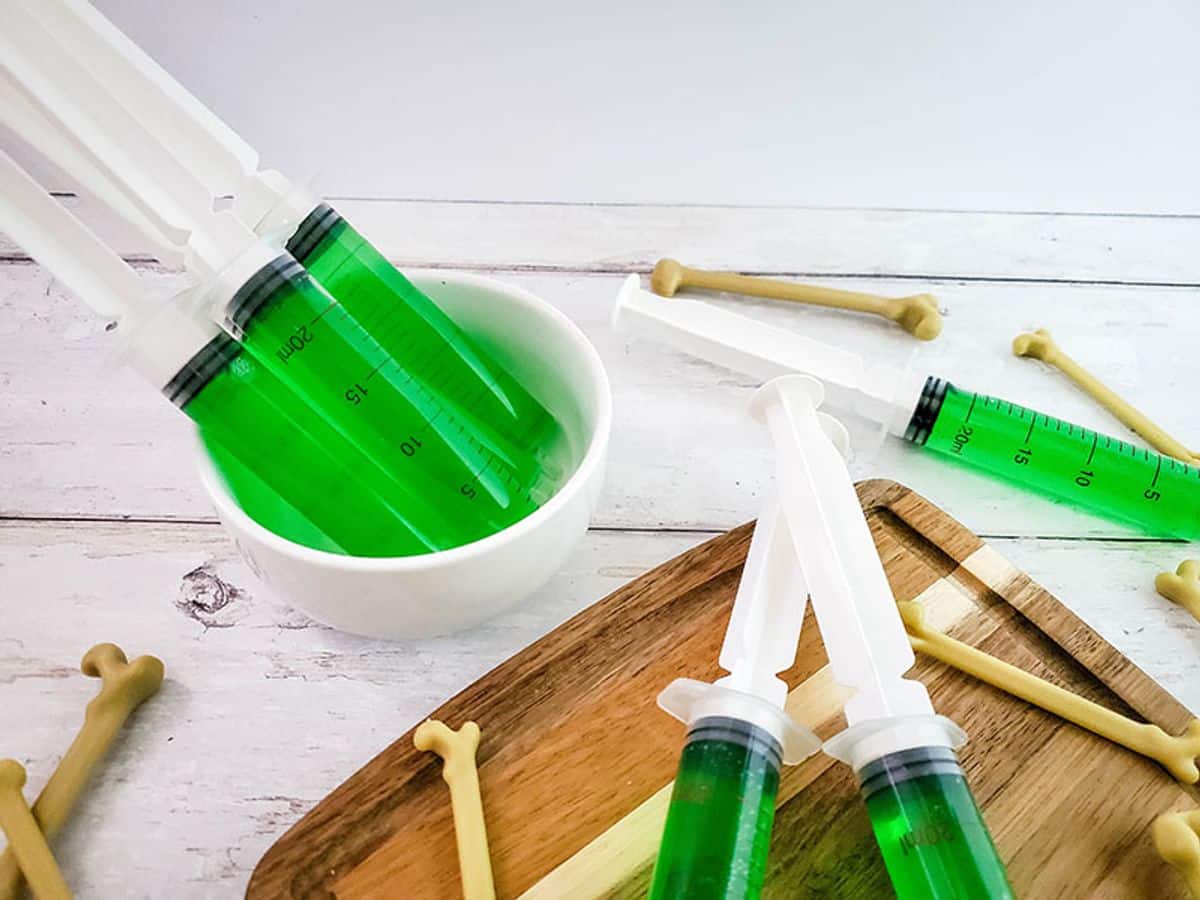 Biohazard Green Ooze Syringe Jello Shots