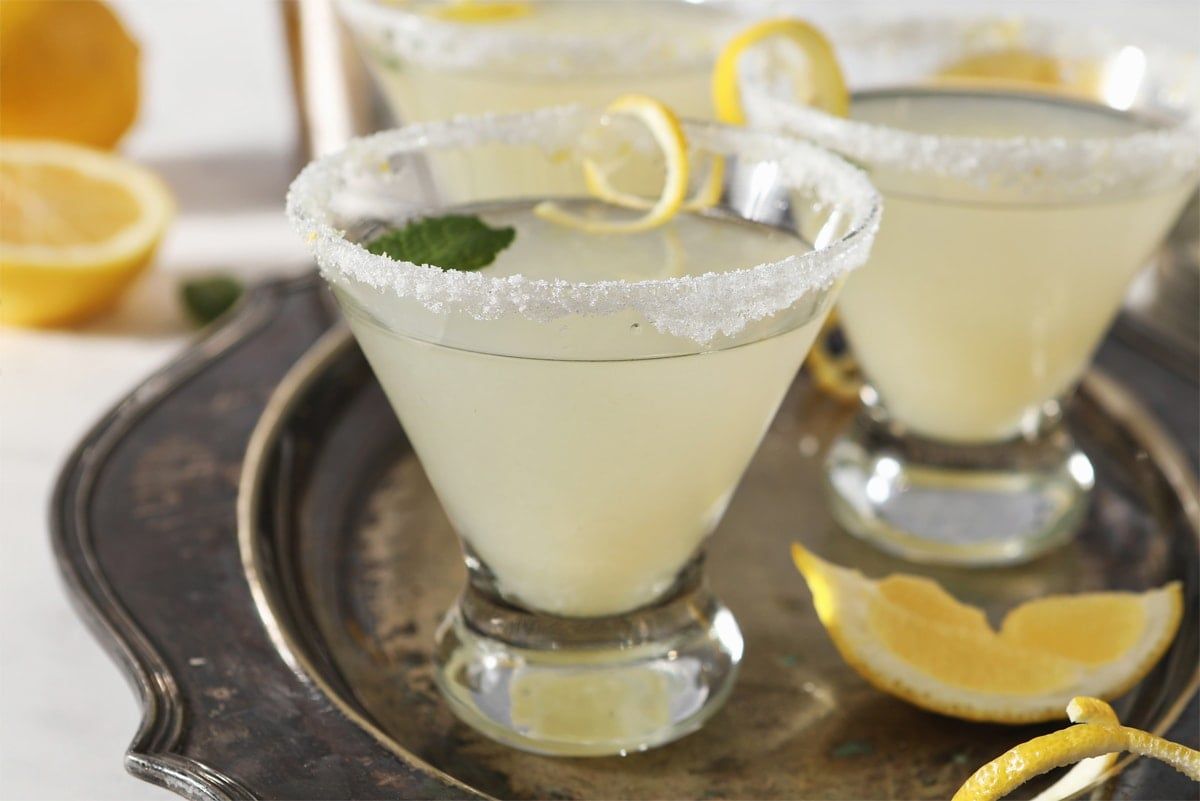 BEST Lemon Drop Martini Cocktail - Only 4 Ingredients + Sugar Rim