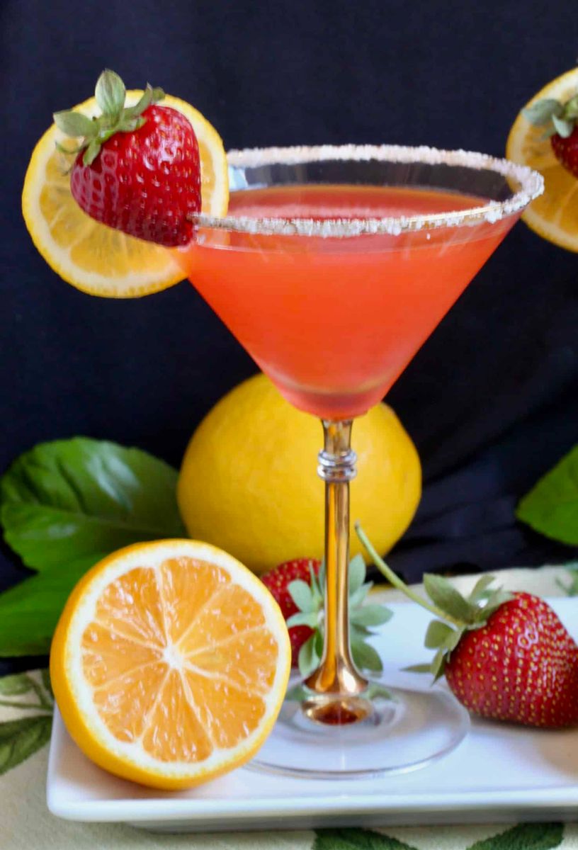 Fresh Strawberry Lemon Drop Martini