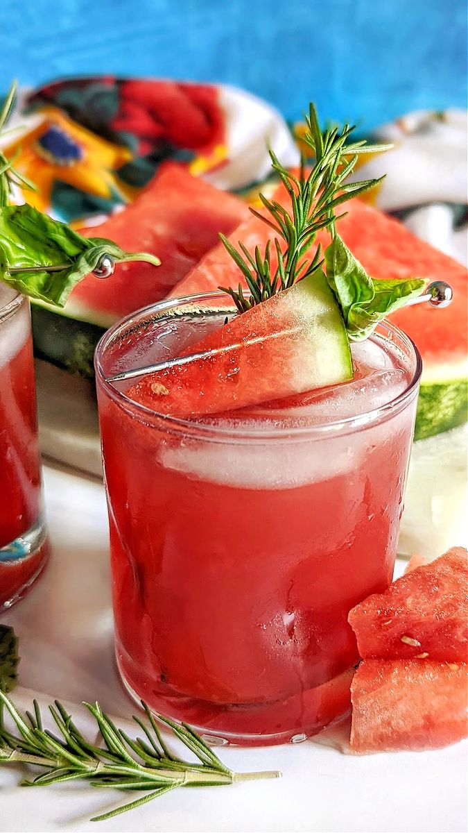 Watermelon Basil Gin Cocktail