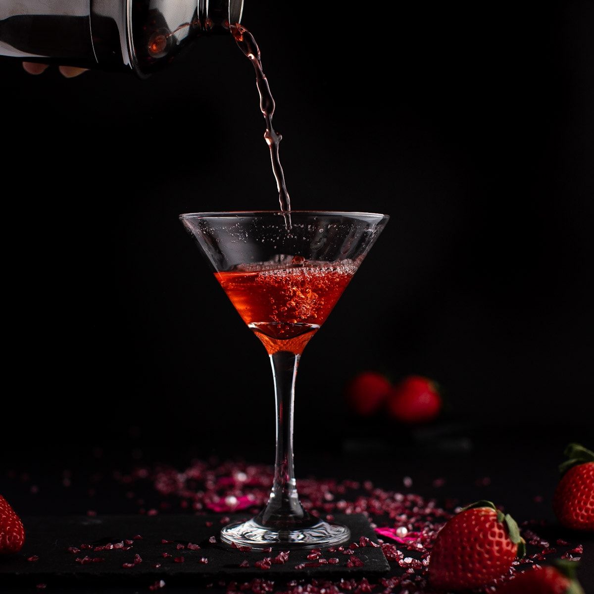 Strawberry Martini (made with REAL strawberries)