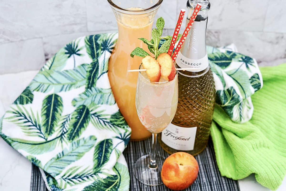 Easy Peach Bellini - Just 3 Ingredients!