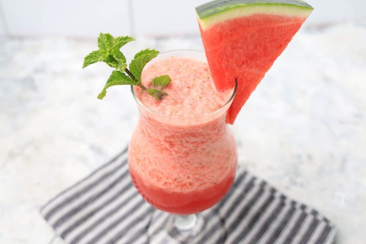 Frozen Watermelon Mint Margarita (Quick & Easy)