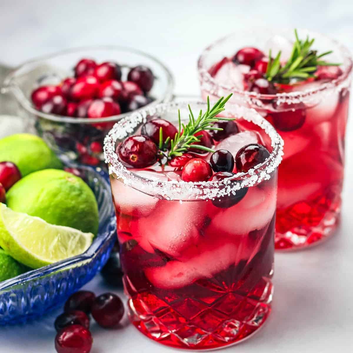 Easy Mistletoe Cranberry Margaritas Pitcher