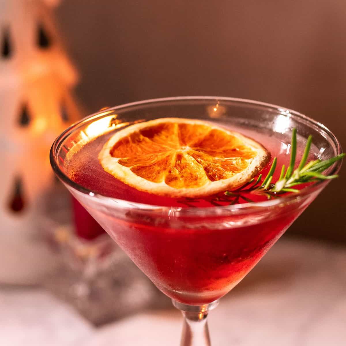 Cranberry Mistletoe Martini with Vodka