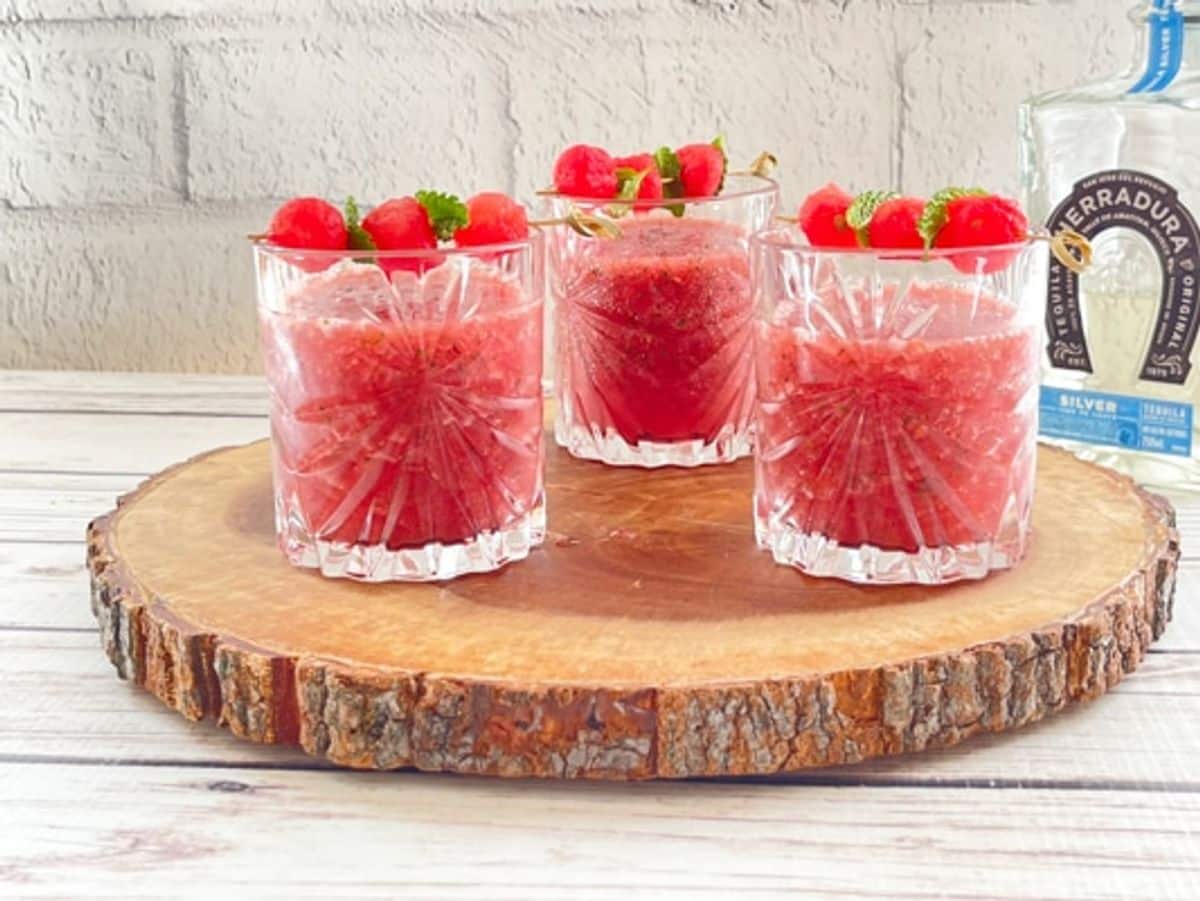 Boozy Watermelon-Strawberry Slush