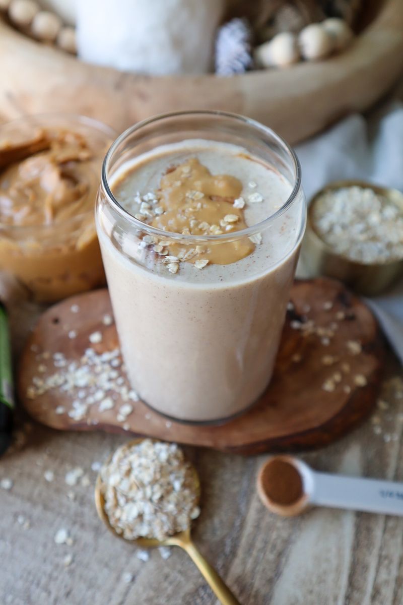 Vanilla Peanut Butter Smoothie - Golden Grace Kitchen