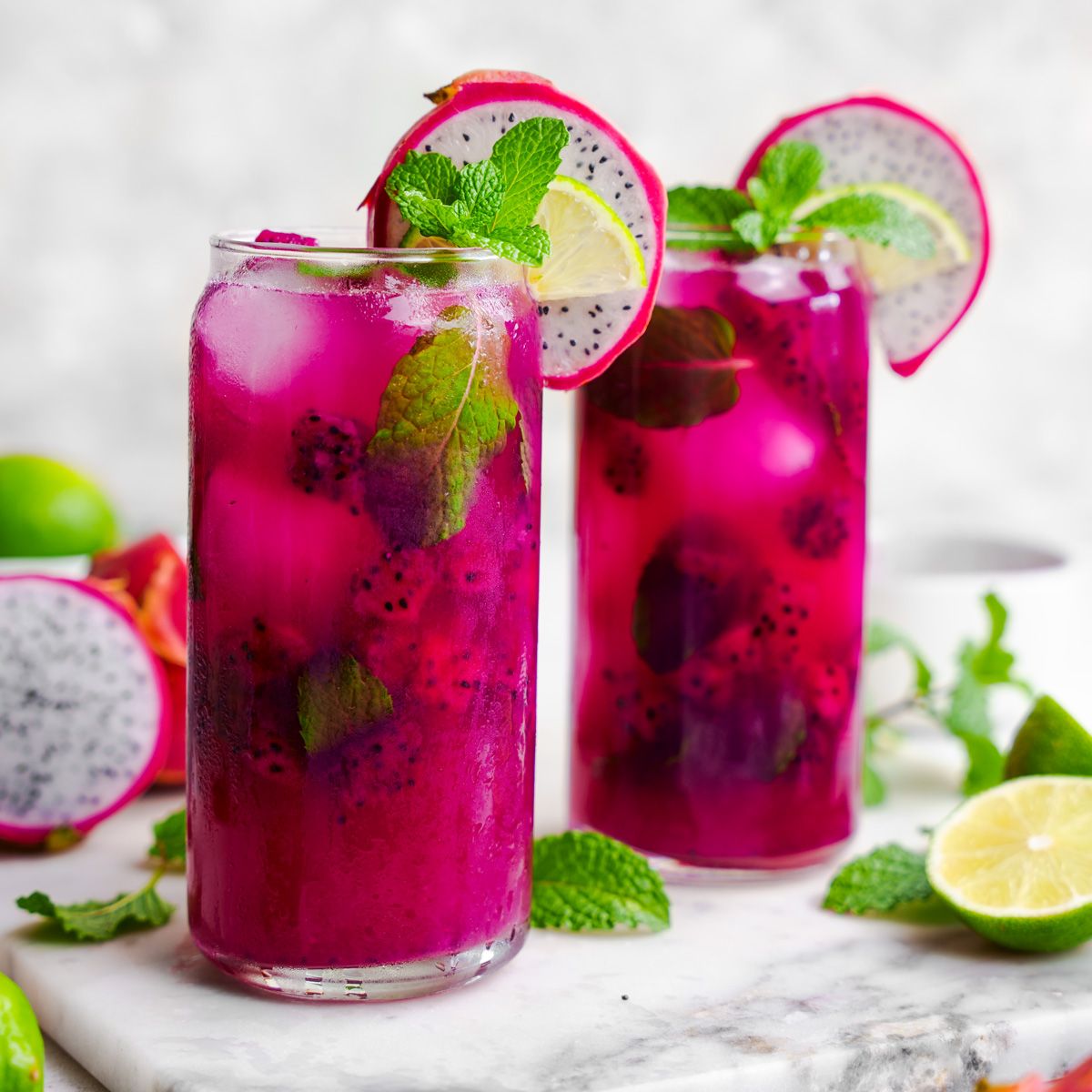 Refreshing Dragon Fruit Mojito Mocktail - The All Natural Vegan