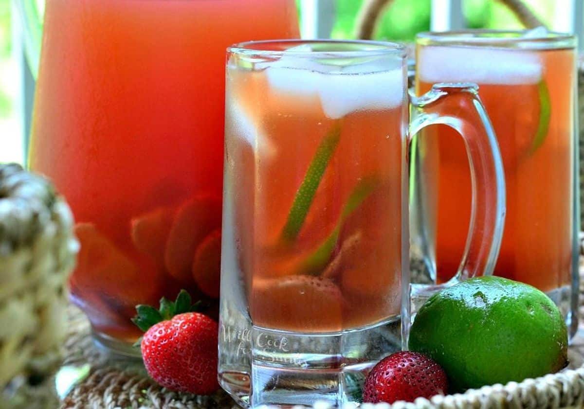 Strawberry Lime Infused Iced Tea