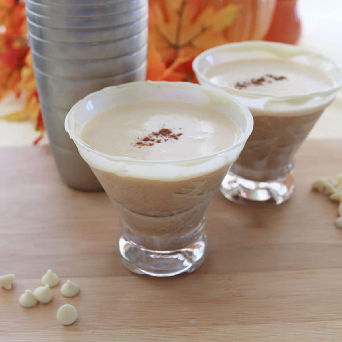 White Chocolate Pumpkin Spice Martini - A Fall Cocktail