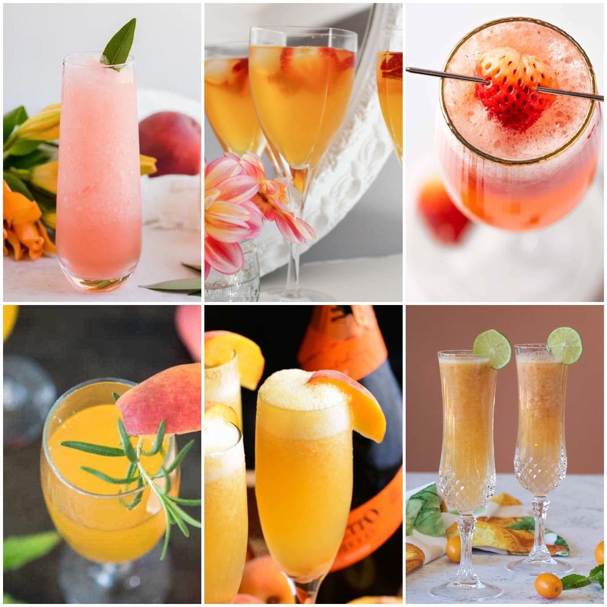 photo collage of different bellinis