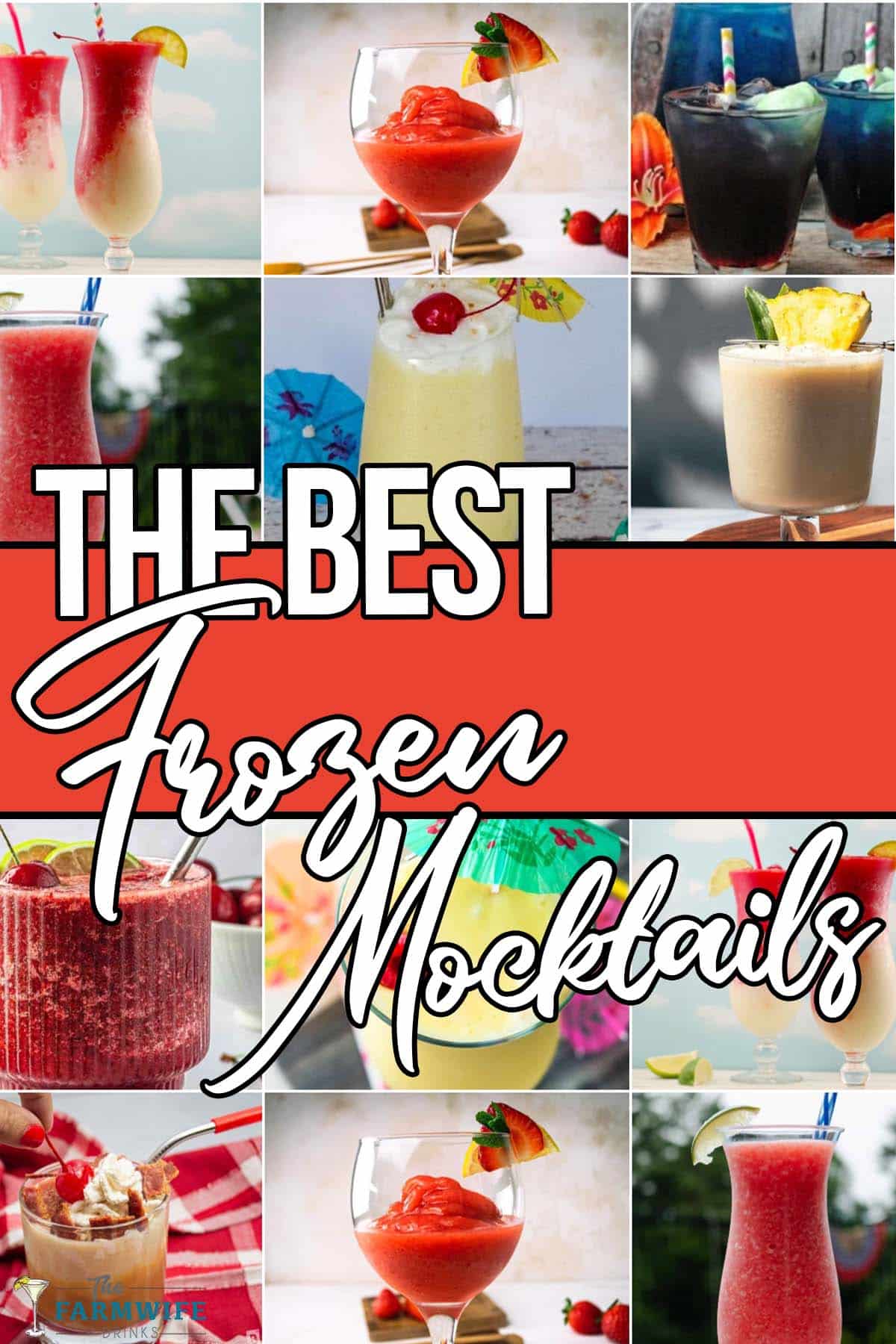 photo collage of frozen mocktails with text which reads the best frozen mocktails