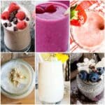 photo collage of smoothies for breakfast