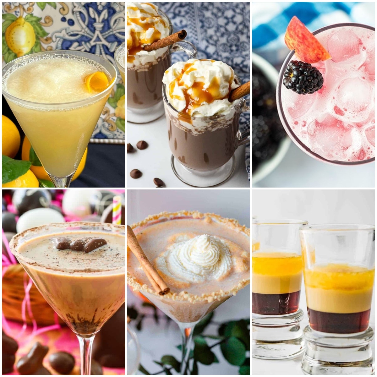 photo collage dessert cocktails
