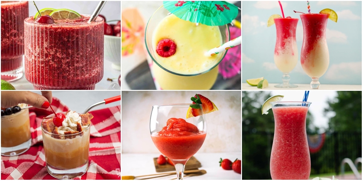 photo collage of frozen mocktail ideas for kids