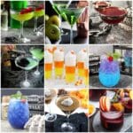 photo collage of halloween drinks