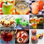 photo collage of halloween party drinks