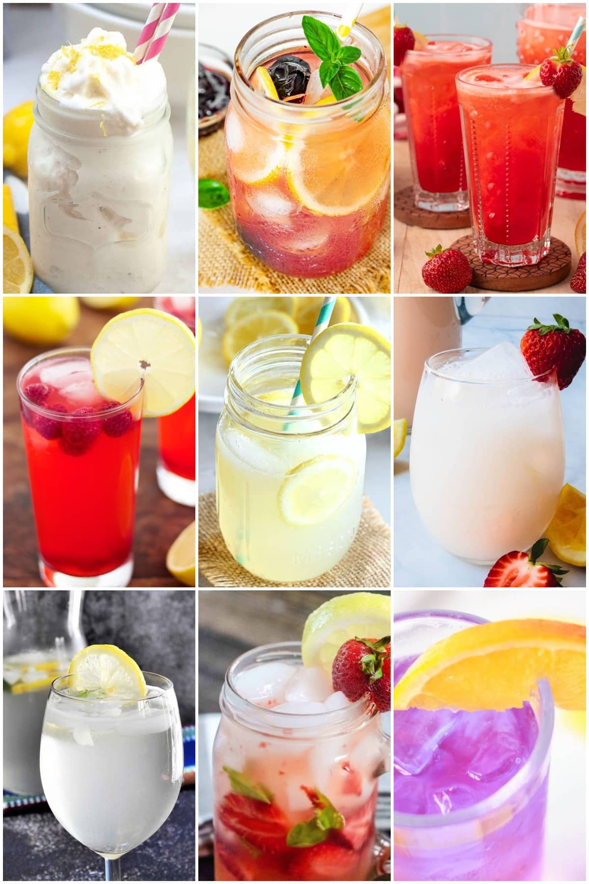 photo collage of lemonade recipe ideas