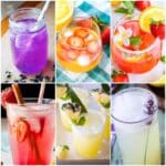 photo collage of different lemonade recipes