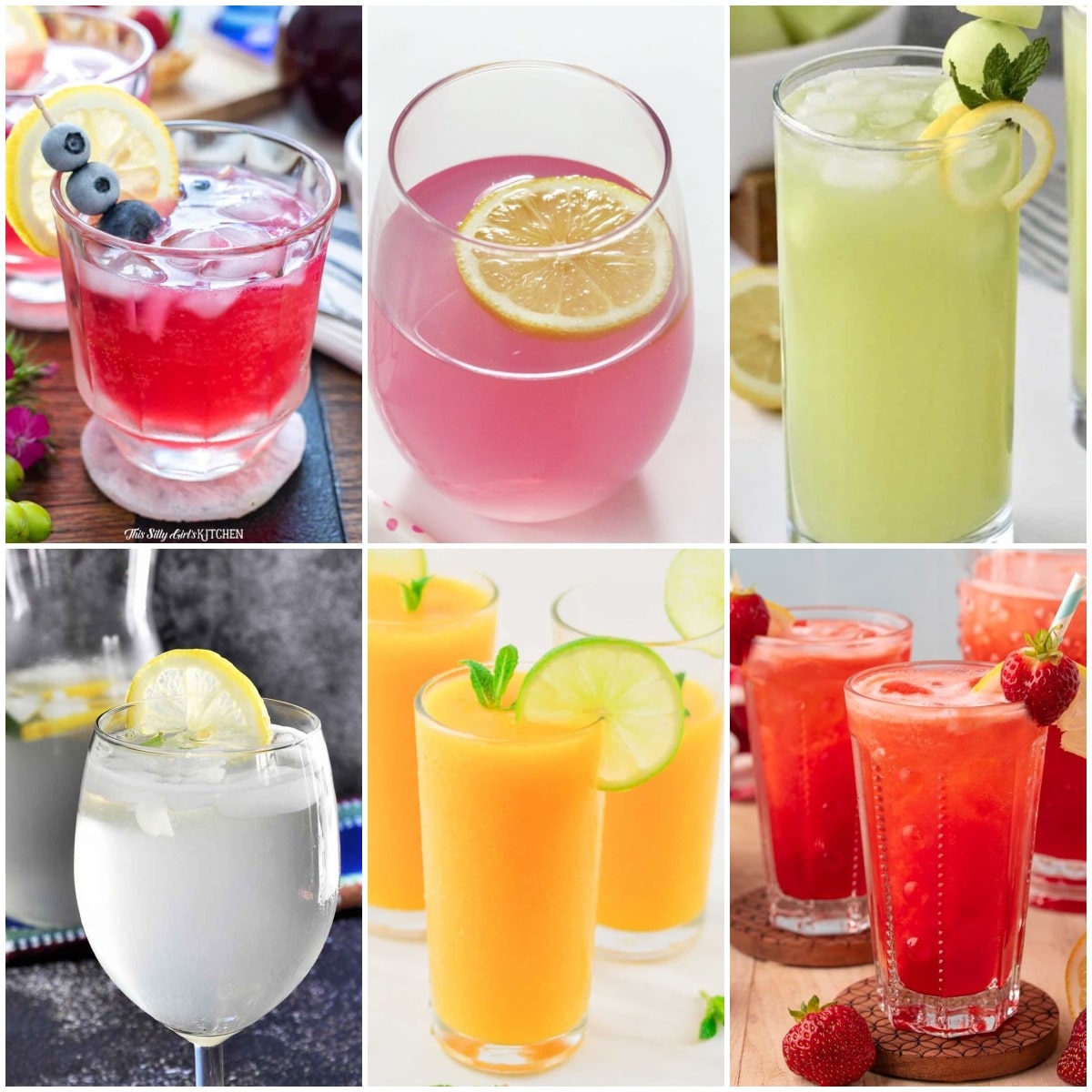 photo collage of lemonade recipes