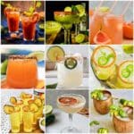 photo collage of spicy cocktail recipes